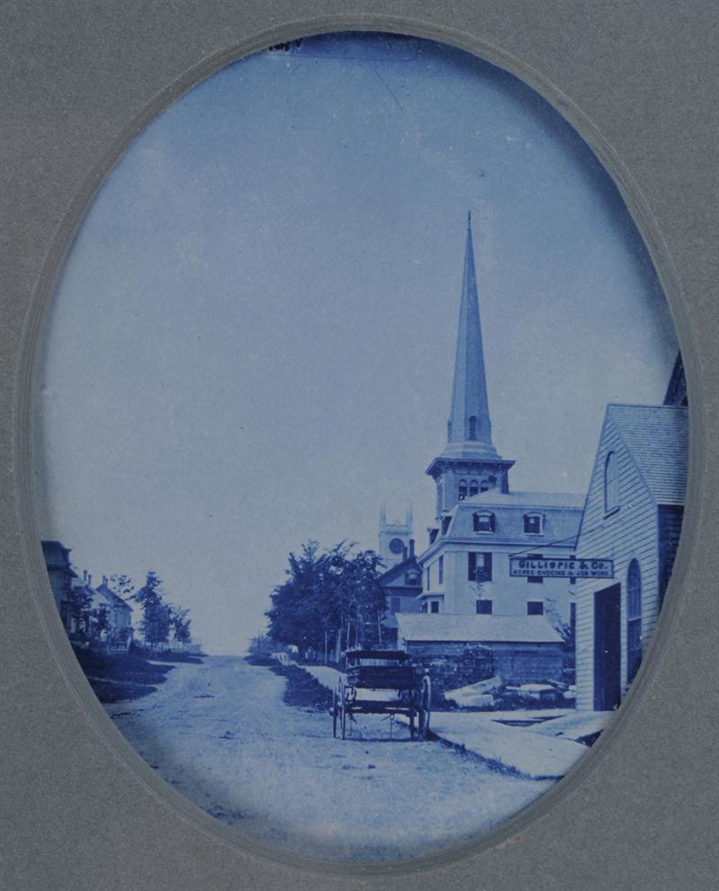 UNKNOWN C 1880 STREET SCENE Cyanotype 13f522