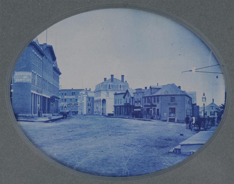 UNKNOWN: STREET SCENE Cyanotype