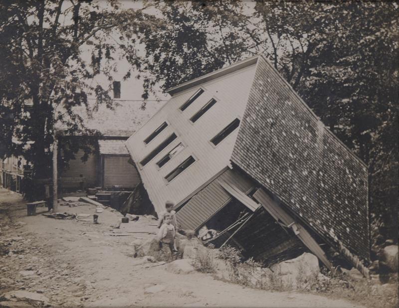 UNKNOWN: DAMAGED HOUSE Silver print.