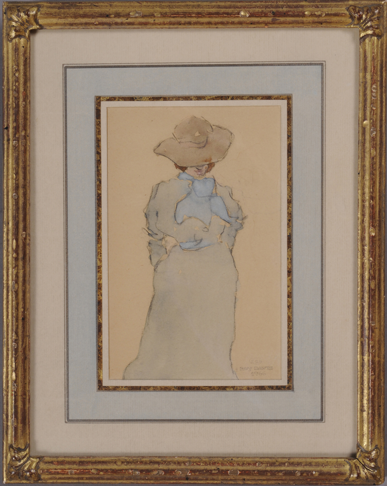 ROY DAVIS (20TH C.): WOMAN IN HAT AND