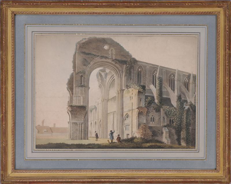 ENGLISH SCHOOL: CATHEDRAL RUINS Hand-colored