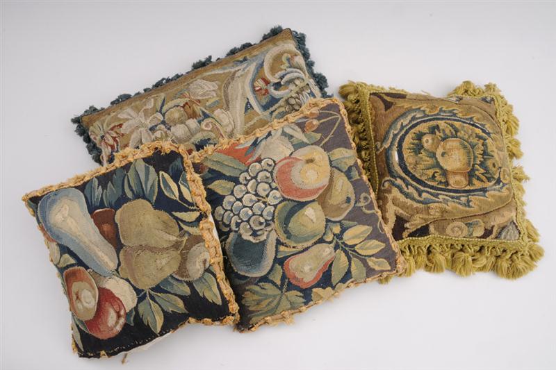 GROUP OF FOUR TAPESTRY-COVERED