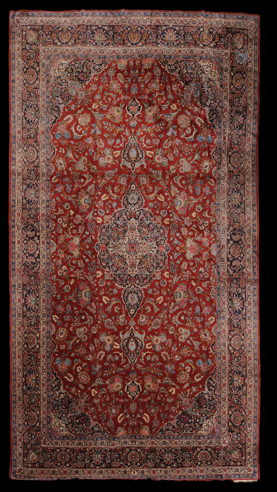 KASHAN CARPET 1920's The cobalt