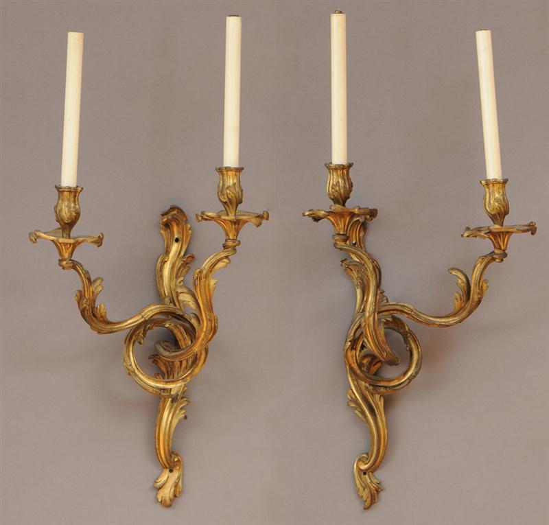 PAIR OF LOUIS XV STYLE GILT BRONZE 13f686