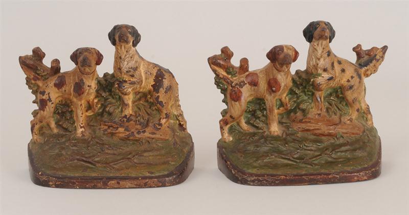 PAIR OF PAINTED CAST IRON BOOKENDS 13f6b7
