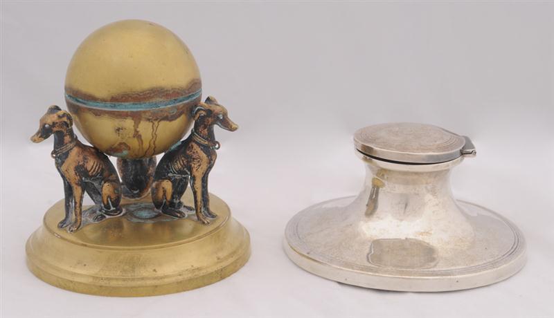 TWO INKWELLS Comprising an English 13f6cd