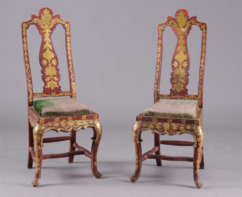 PAIR OF SPANISH ROCOCO PAINTED