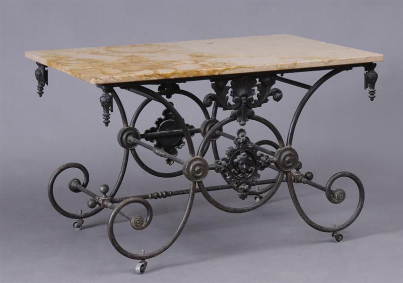 FRENCH WROUGHT IRON BAKER S TABLE 13f768