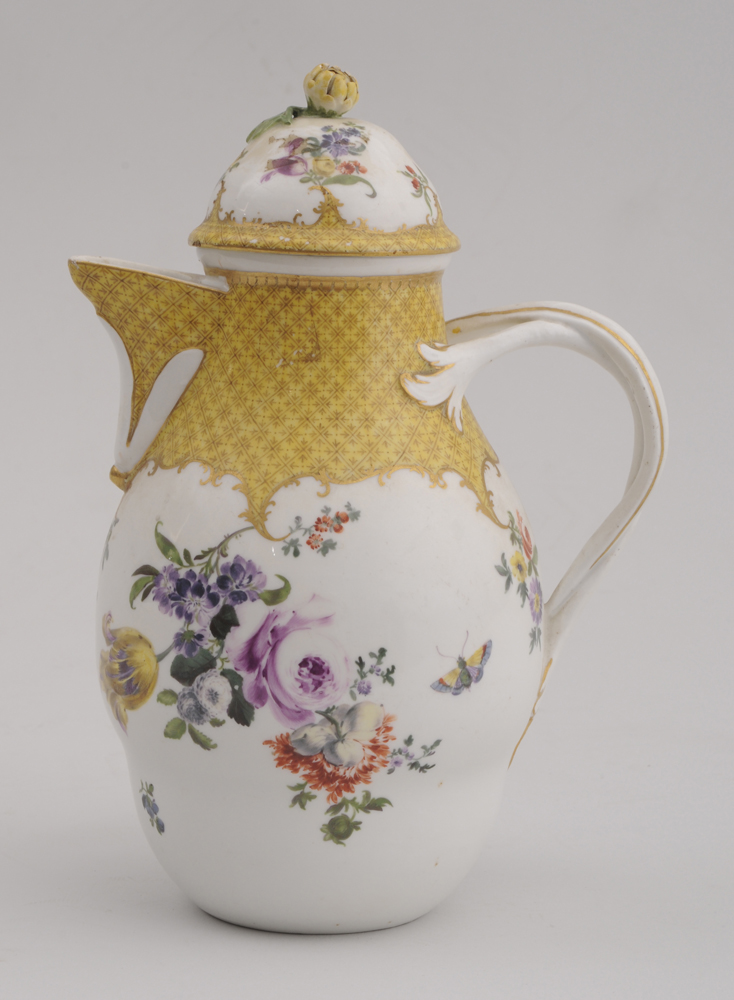 MEISSEN COFFEE POT AND COVER Marked