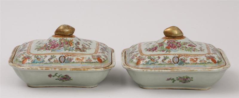 PAIR OF CANTON ENAMELED VEGETABLE 13f7d2