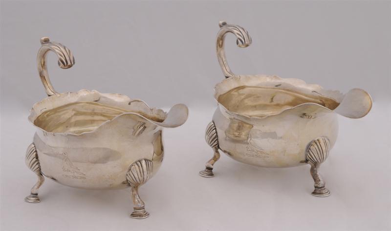 PAIR OF GEORGE II CRESTED SILVER