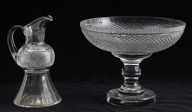 ANGLO-IRISH CUT-GLASS COMPOTE AND