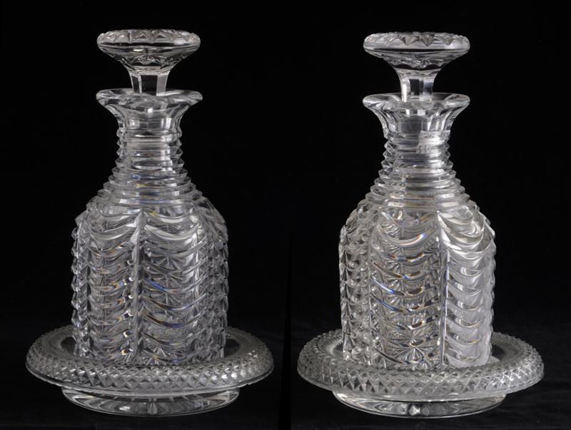 PAIR OF REGENCY CUT GLASS DECANTERS 13f7e2