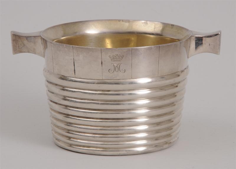 ENGLISH CRESTED SILVER BUTTER TUB 13f7fc