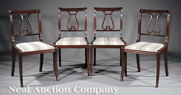 A Set of Four Lyre-Back Side Chairs
