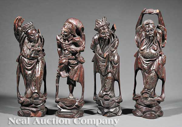 A Group of Four Chinese Carved 13fb8b