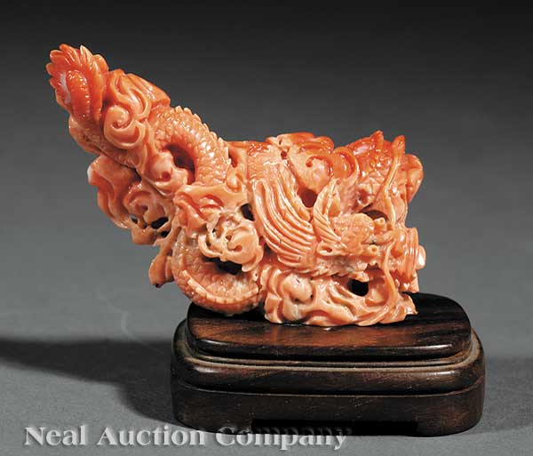 A Chinese Coral Dragon and Cloud