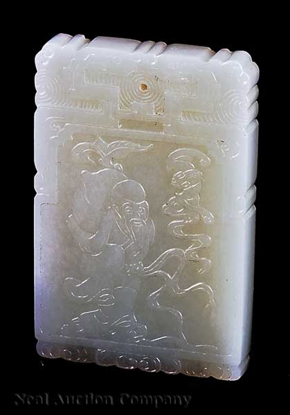 A Chinese Carved White Jade Pendant