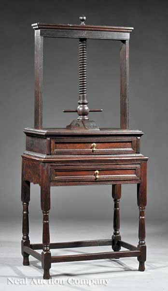 An English Oak Bookpress on Stand