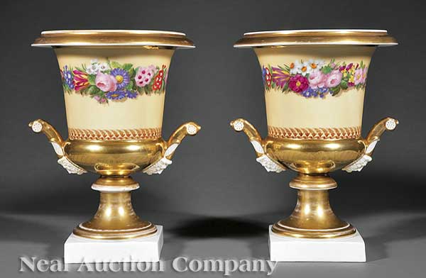 A Good Pair of Paris Porcelain Medici-Form