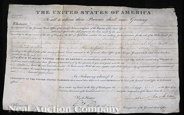 An Andrew Jackson Autograph Document 13fc1d