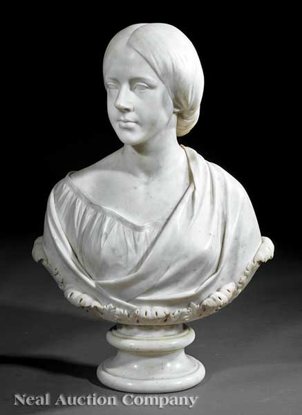 An American Marble Bust of a Woman