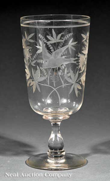 An English Blown and Etched Glass