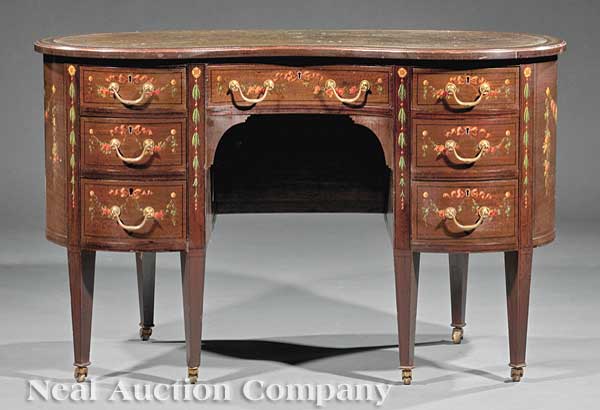 A Fine Edwardian Paint-Decorated Mahogany