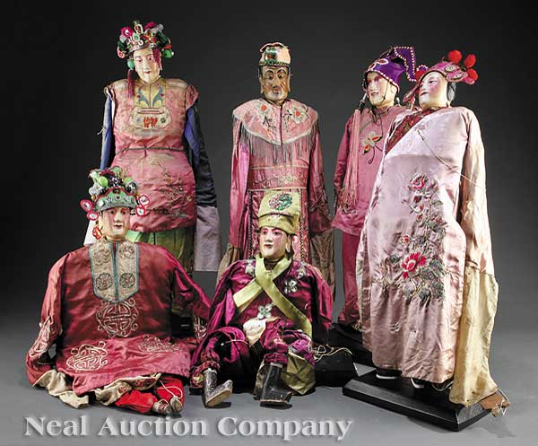 A Collection of Six Chinese Opera Dolls/Marionettes