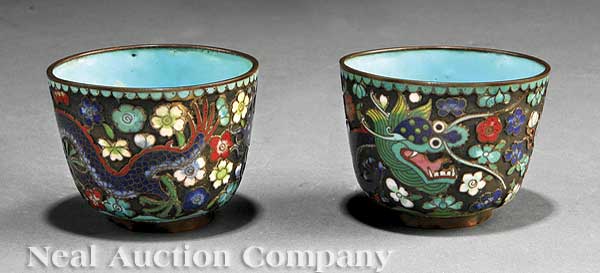 Two Chinese Cloisonn Enamel Wine 13fd0d