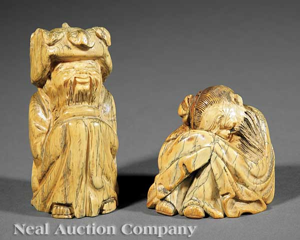 Two Chinese Ming-Style Carved and