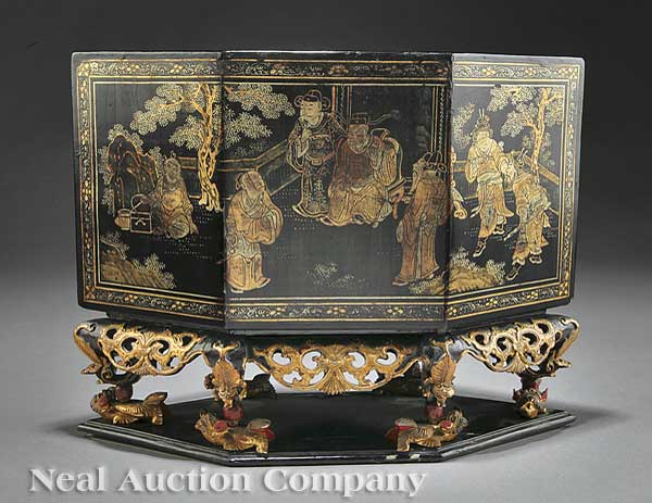 A Chinese Carved and Lacquered 13fd27