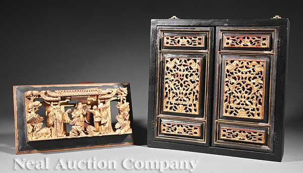 A Chinese Carved Wood Wall Cabinet 13fd28