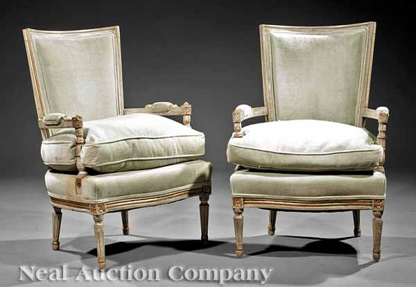 A Pair Louis XVI Style Verte Peinte 13d621