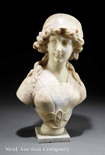 A French Art Nouveau Carved Alabaster