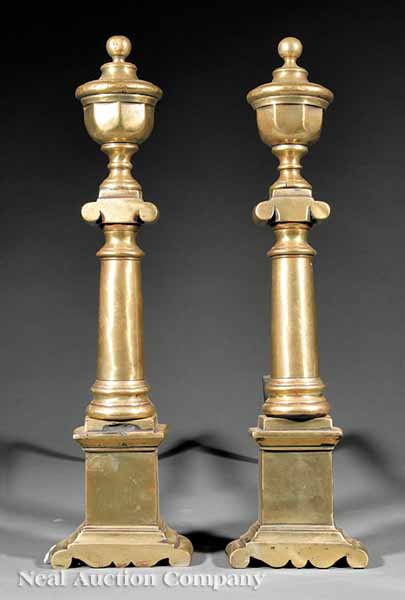 A Pair of American Classical Andirons 13d657