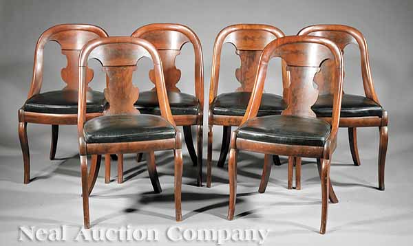 A Set of Six American Classical Mahogany