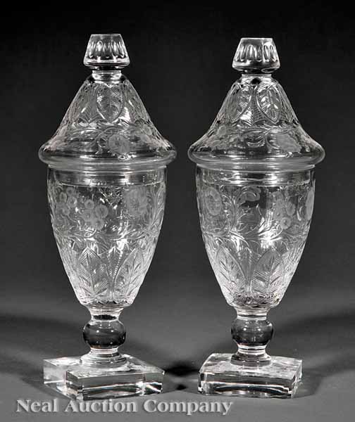 A Pair of English Cut Crystal Sweetmeat 13d672