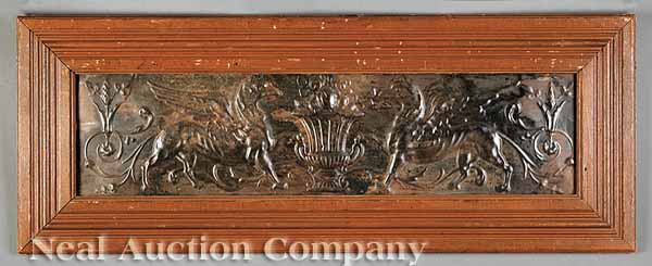 A Victorian Embossed Tin Panel