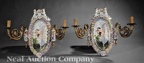 A Pair of Dresden Style Porcelain 13d6cf