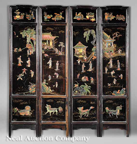 A Chinese Painted and Stone Inlaid 13d6f7