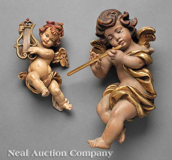 Two Austrian Carved and Painted