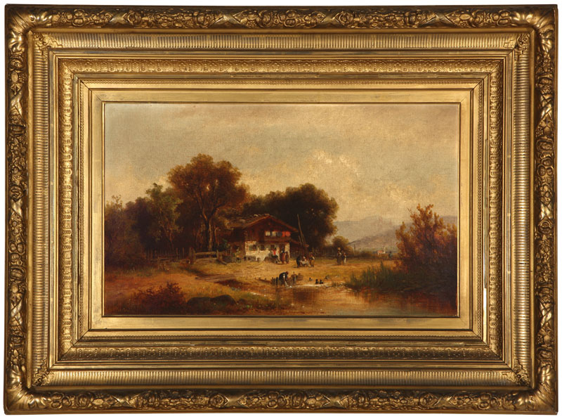 Figures Near a Country Cottage