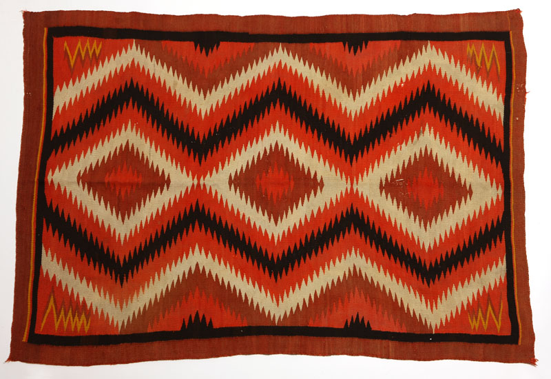 Circa 1890 red / orange field geometric