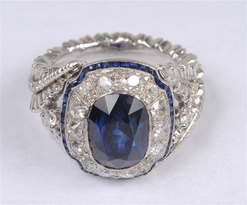 SAPPHIRE AND DIAMOND RING Provenance: