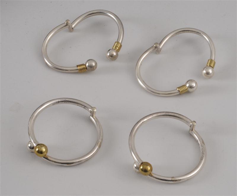 FOUR STERLING SILVER SLAVE BRACELETS 13db12