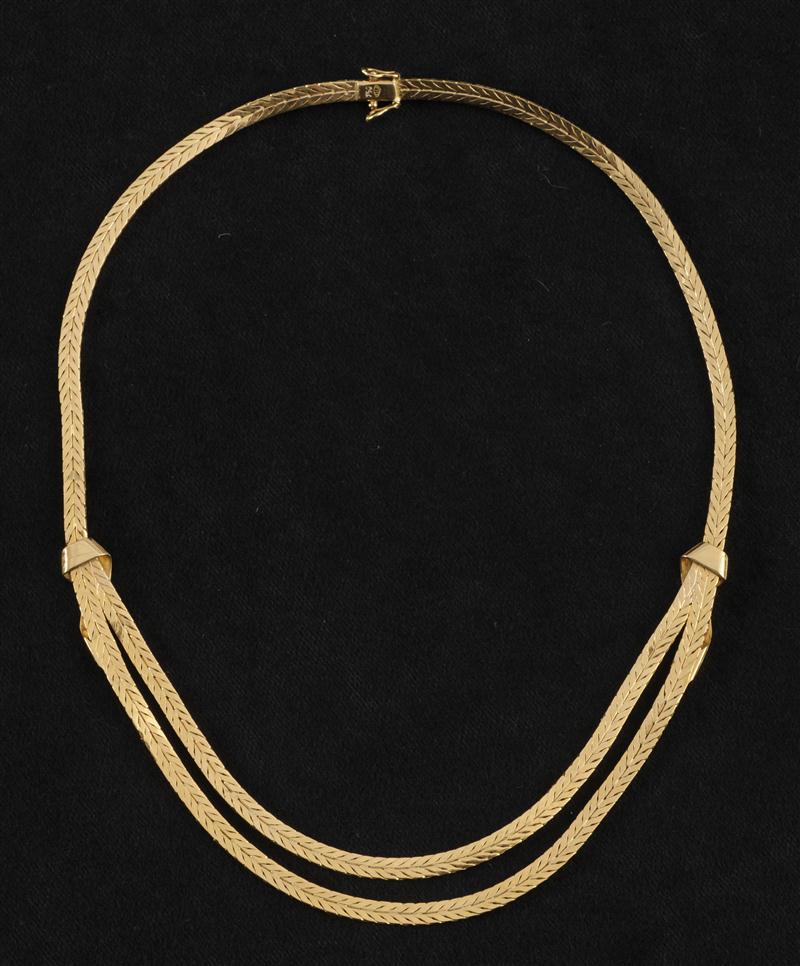 BRAIDED GOLD NECKLACE Stamped 750 13db17