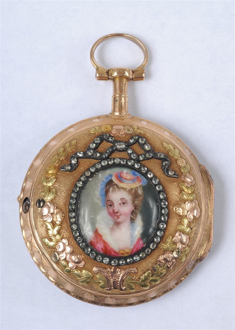 FRENCH FUSEE GOLD AND ENAMEL LADYS