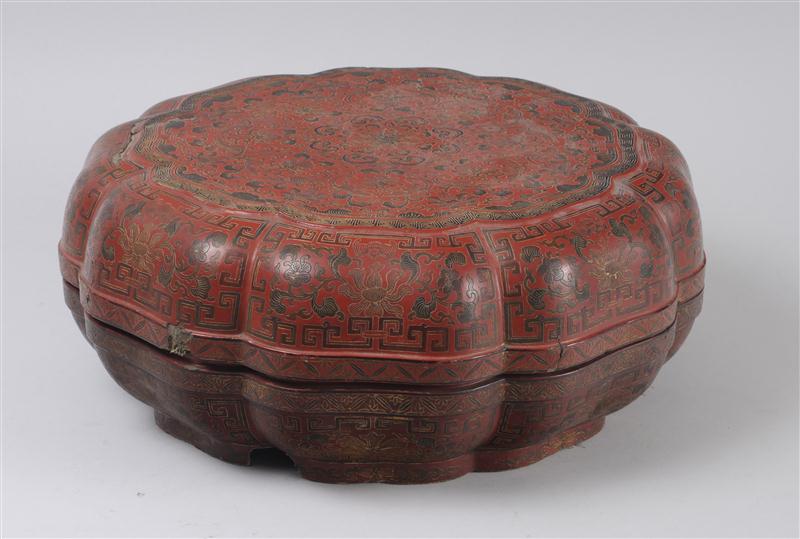 CHINESE CINNABAR LACQUER BOX AND 13db38