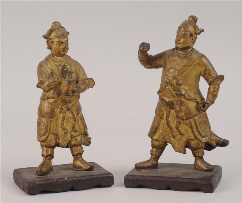 PAIR OF CHINESE MING GILT METAL 13db3d